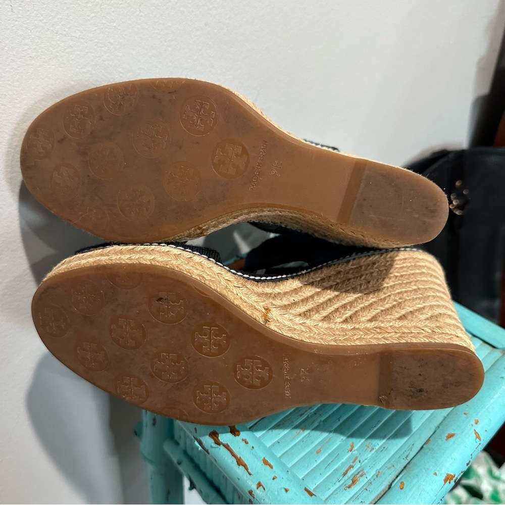 Tory Burch Adonis Espadrille Navy Black Size 9 - Picture 2 of 16